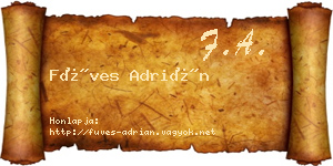 Füves Adrián névjegykártya